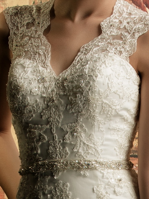modest-vintage-v-neck-wedding-dress-lace-2013