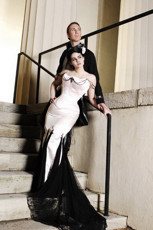 black-and-white-wedding-dress-2013